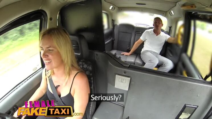 Female Fake Taxi Busty blondes hot cab creampie with stud husband