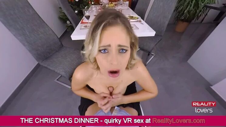 Unbelievable Christmas Dinner with blowjob under the table