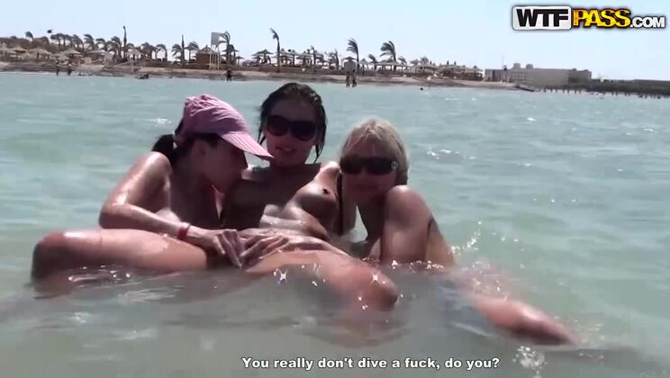 Zuzka, Leony Aprill, and Lexxis' Egyptian Adventure: Day 4 - Beach Lesbian Threesome