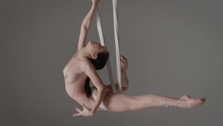 Brunette Magdalena's Anti-Gravity Yoga Nudes