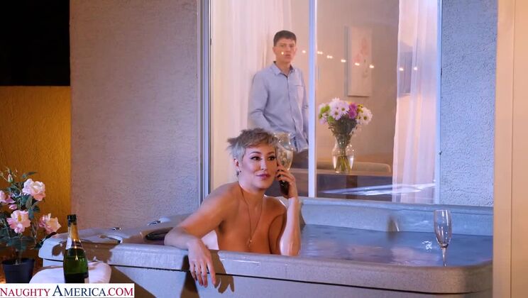 Ryan Keely, the Curvy MILF, Catches Her Son's Friend Spying. She Satisfies His Desires with Her Big Tits and Finishes Him Off with a Hot Facial! - 5.2.2021