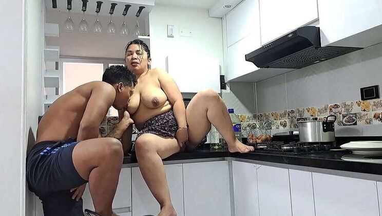 My Stepmother's Lover: A Horny Latina Pleasures Herself in the Kitchen