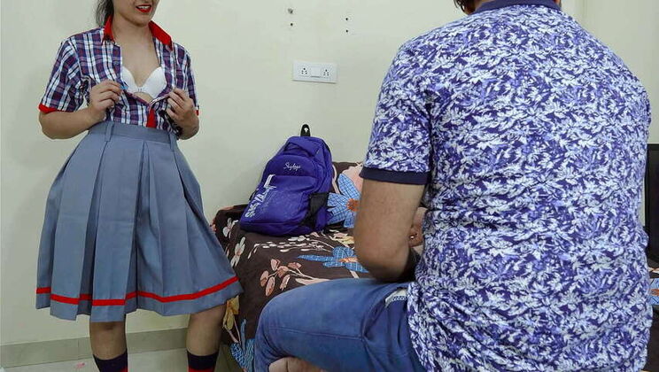 Young Priya Swaps Uniform, Showing Off Curvy Figure, in Explicit Hindi Dialogue