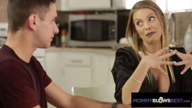 Step-Mom Britney Amber's Big Tits Fucked Hard in the Kitchen