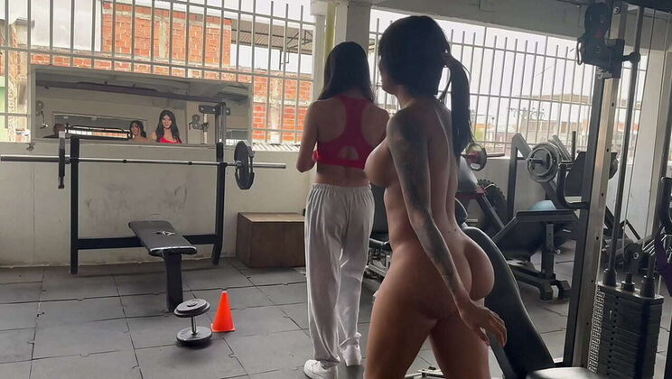 Hot Latina Trainer Makes Me Squat Naked