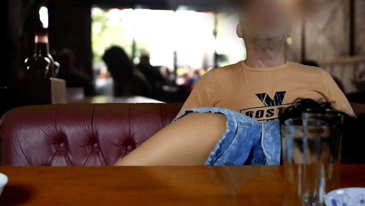 Wife Sucks Friend's Cock in Bar - Amateur Blowjob & Cum in Mouth