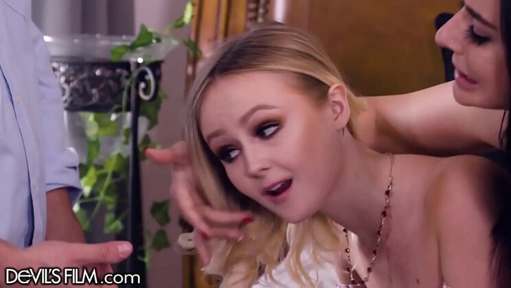 DevilsFilm Cheating Wife Catches Husband with Mistress - Seth Gamble, Sheena Ryder, Natalia Queen in Steamy Threesome