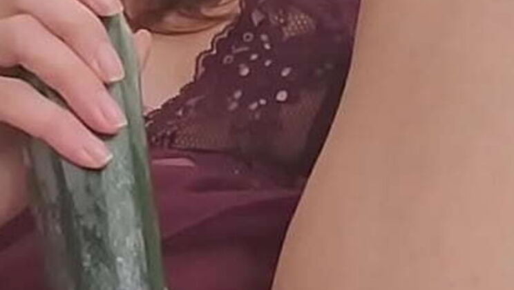 Lily Katarina Tattooed Babe Masturbating with Cucumber Solo