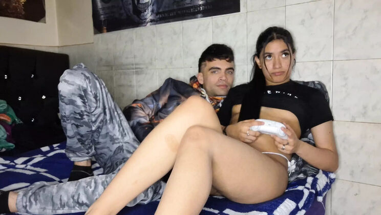 Step Sister Fucks Step Brother While Parents Are Away - Hot Latina Teen in Pantyhose Gets Creampie