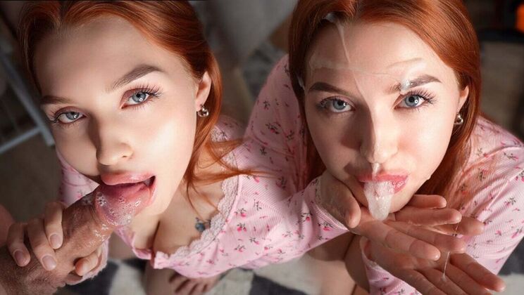POV: Redhead Sasha Loves Deep Throat and Huge Facial Cumshot in 4K
