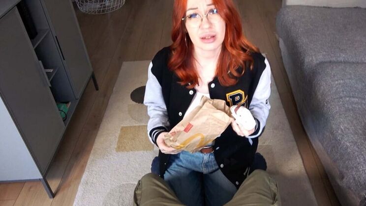 Redhead Schoolgirl Sucks for Lunch - Toma Mur Deep Throat POV