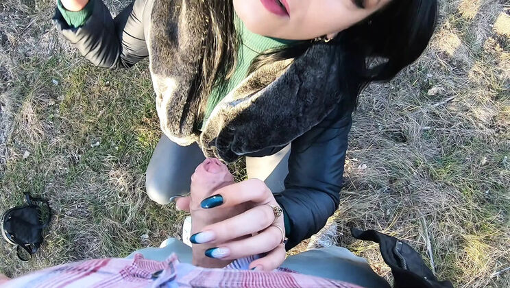 Hot MILF Calla Gives Risky Blowjob and Fucks Husband's Friend in the Forest