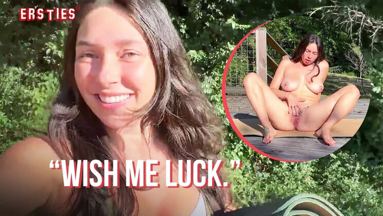 Hot German Brunette Erin A Fingering Her Hairy Pussy Outdoors - Solo Masturbation