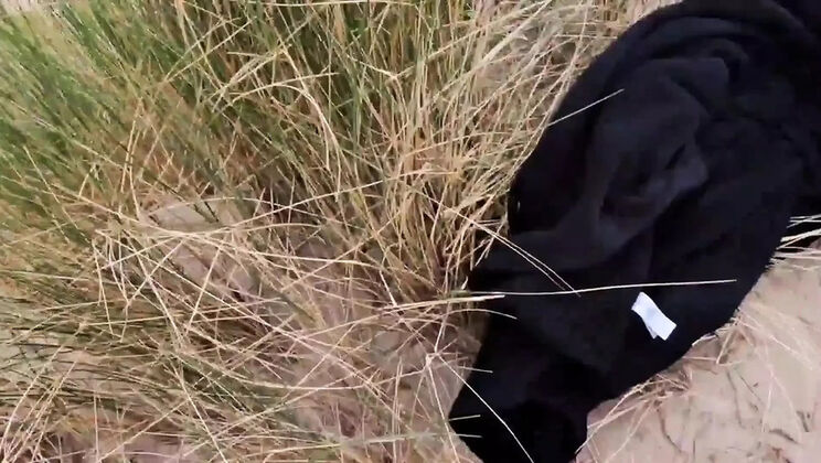 Hot British Girl with Big Ass Masturbates on Nudist Beach - HD Amateur Sex