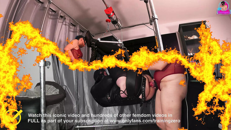 MILF Stepmom Dominates Slave with Rough Anal Pegging & Suspension Bondage - Homemade Femdom