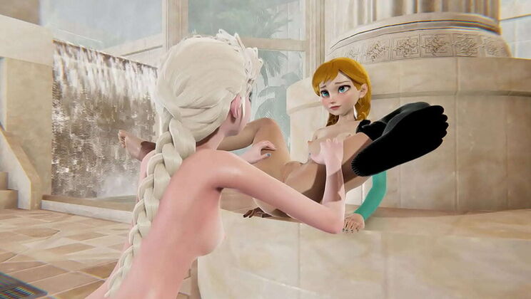 Lesbian Elsa & Anna 3D Sex - Frozen Pussy Licking & Orgasm