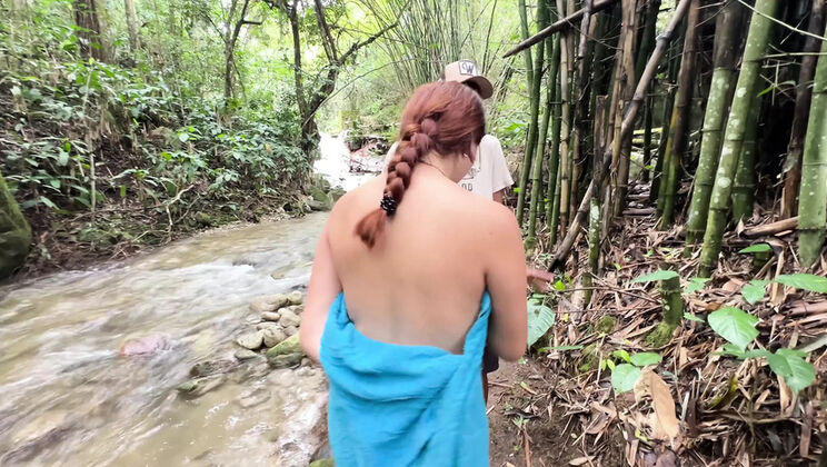 Hot Busty Milf Shower Sex in River - Hindi Audio 4K Porn