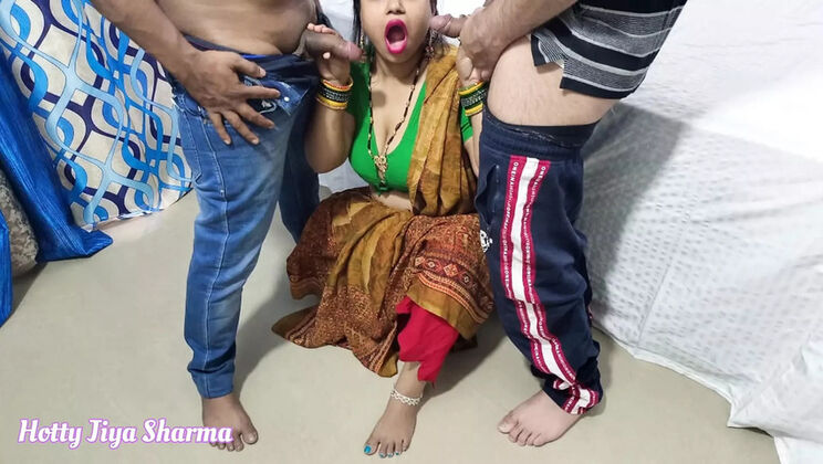 Bhojpuri Bhabhi Hardcore Threesome With Father-in-Law & Dever - Hot Desi Sex