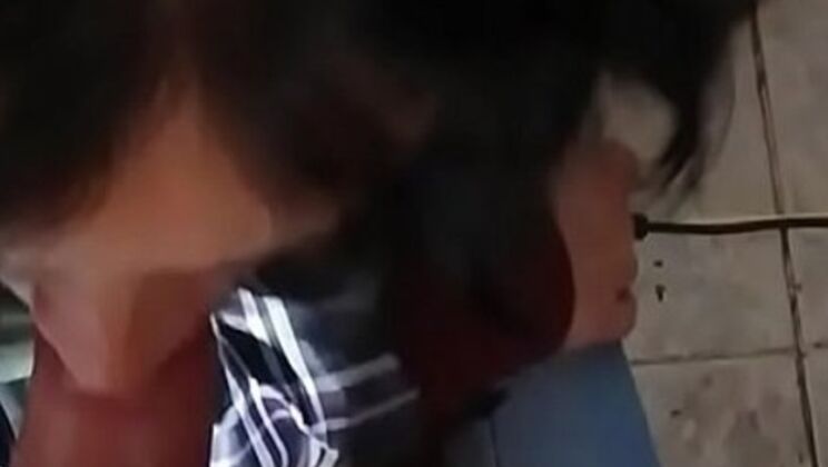 Hot Latina teen Estefani sucks dick and eats ass while cops are gone - public blowjob and rimjob