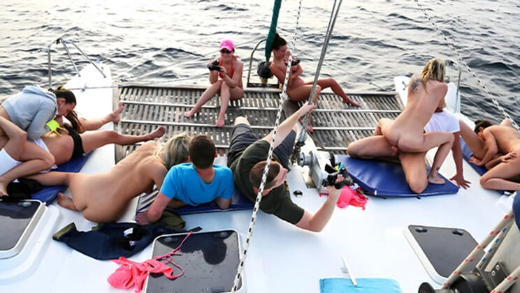 Hot Summer Orgy on a Yacht - Big Tit Pornstar Riding Hard in HD