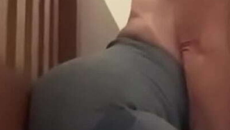 Hot MILF gives sloppy blowjob to young gym stud's huge cock