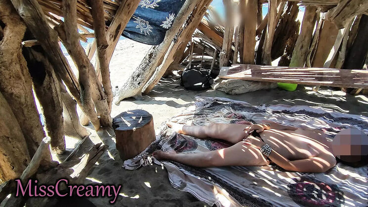 Hot Italian Amateur Masturbates on Beach & Gets Caught Fucking in Public - Miss Creamy