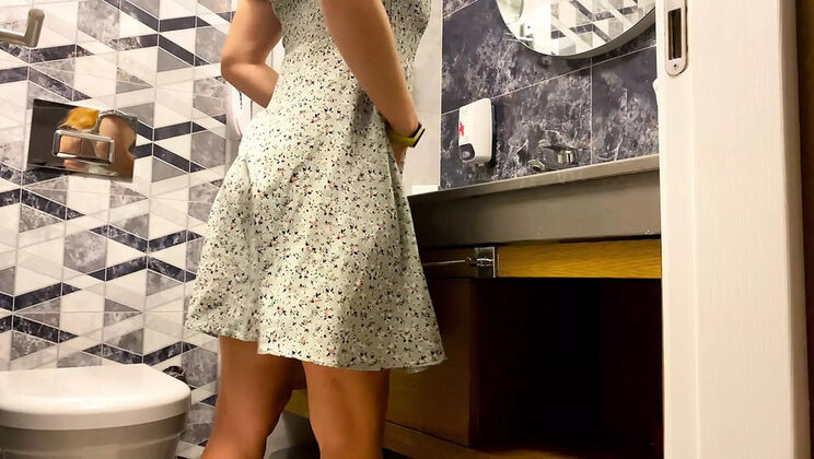 Hairy Pregnant Wife Fucks in Club Toilet - Risky Hairy Couple POV