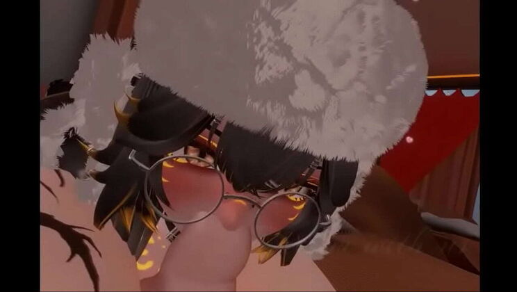 Sinfull gets soaking wet in VRchat ERP holiday fun