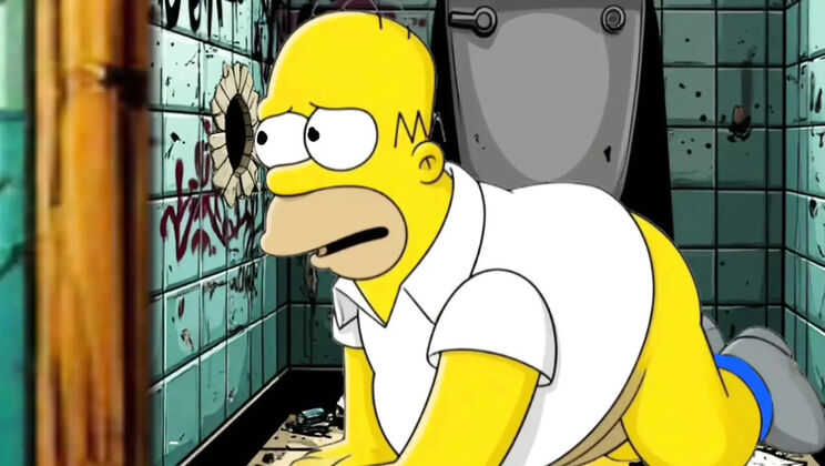 Hot Married MILF Cheats in Dirty Public Toilet - Simpsons Hentai Parody