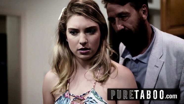 Nervy Teen Giselle Palmer Fucks Stepdad's Buddy - Rough Sex & Cum Swallow