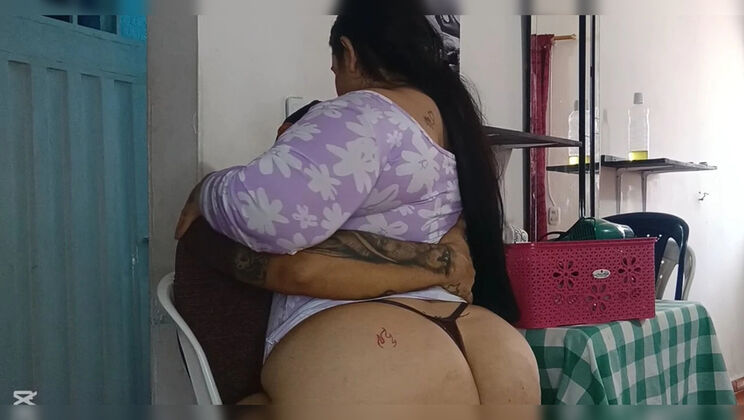 Sexy chubby Latina with big ass gets pounded by doorman in doggy style