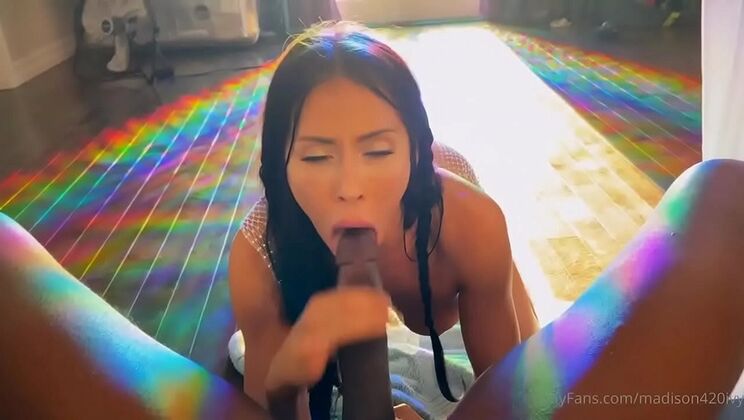 Madison Ivy First Time BBC Blowjob - Amateur POV with Big Cock