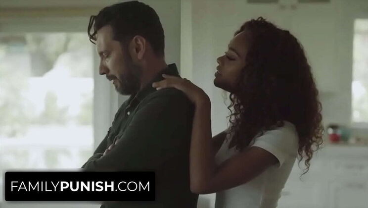 American Stepdad Teaches Teen Stepdaughter Scarlit Scandal a Lesson - Punish & Blackmail Sex