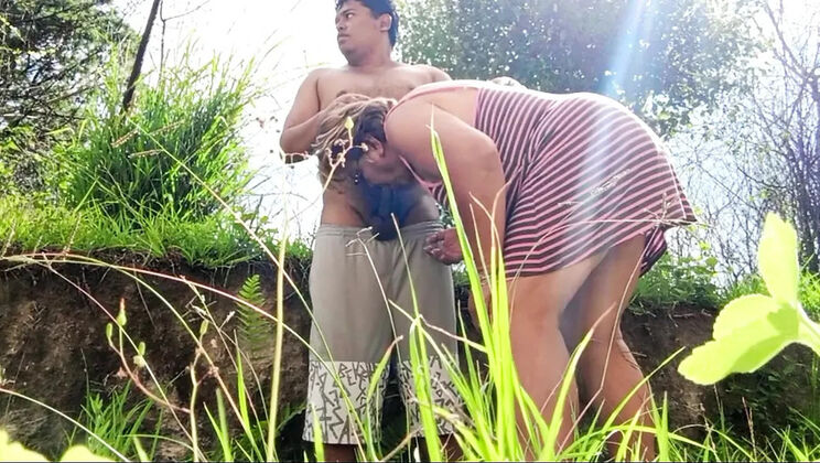 Stepmom Gives Me Outdoor Blowjob - Sofixxx Sucks Cock Outside