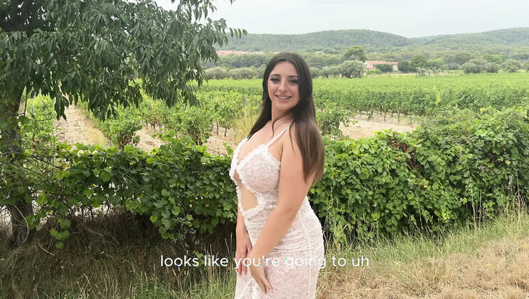 French Threesome with Luna Doll and Two Cocks - Blowjob, Cumshot, Big Natural Tits