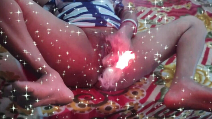 Desi Boudi Lights Firework Inside Pussy - Hot Outdoor Sex & Hindi Dirty Talk