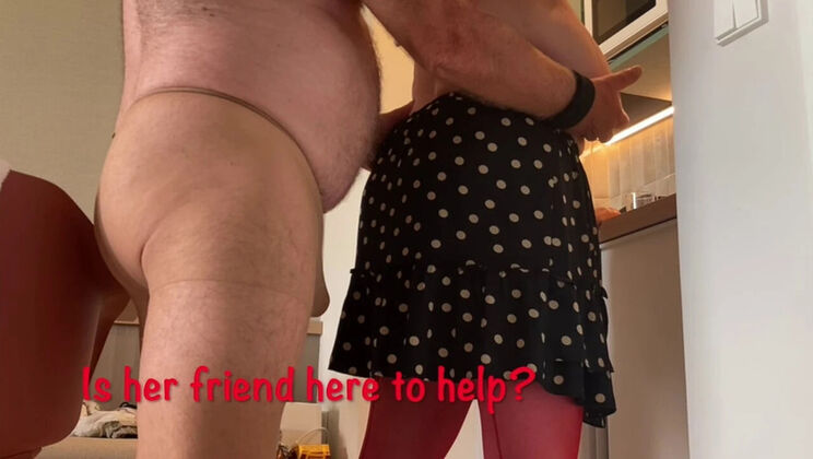 Mature Mom Big Natural Tits Kitchen Fuck with Stockings and Feet Teasing