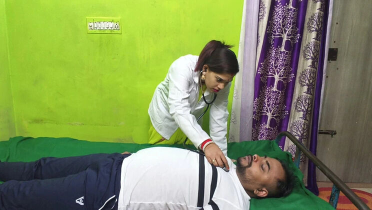 Hot Indian Lady Doctor Fucked Hard by Patient in Clinic - Sona Bhabhi Blowjob & Doggy Style