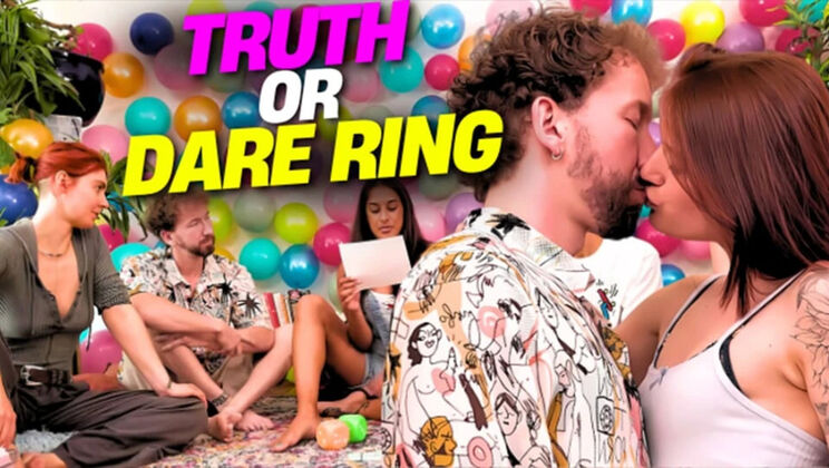 Truth Or Dare Ring Game: 5 Hot Singles Risky Card Sex - German Amateurs Kali & Muriel Group Fuck