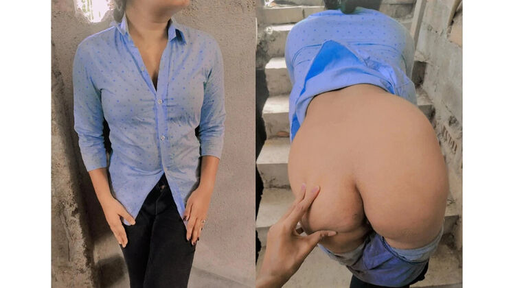 Desi Mili Bhabi Hot Teen Fucked Hard by Stepbrother in Doggy Style on Stairs