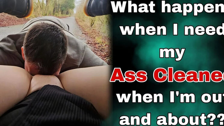 Blonde Domina Makes Slave Clean Her Ass Outside Car