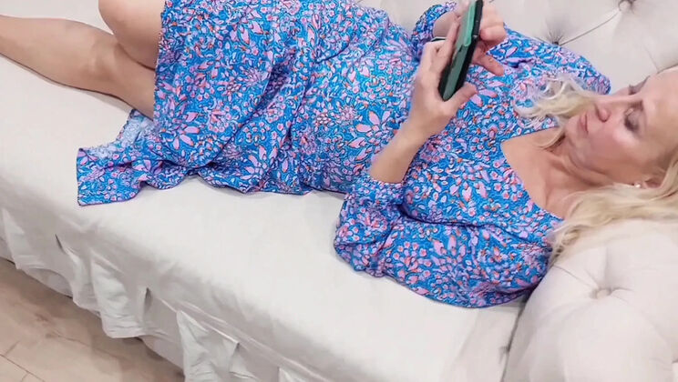 Blonde German MILF Selena701 Naked on Sofa Fetish Sex