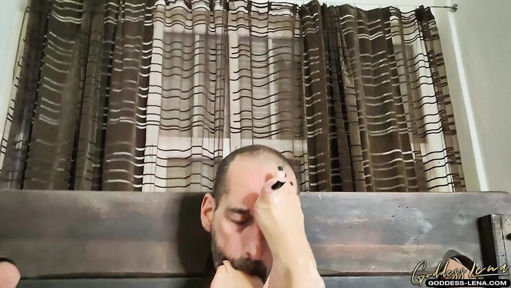 Goddess Lena's Ugly Foot Slave - German Foot Worship & Humiliation Fetish