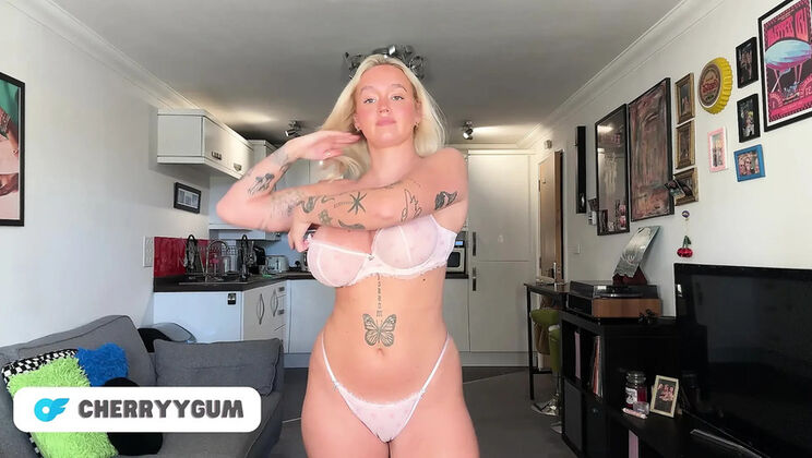 British Teen Cherrygumm Nude Micro Bikini Try-On Haul with Huge Natural Tits