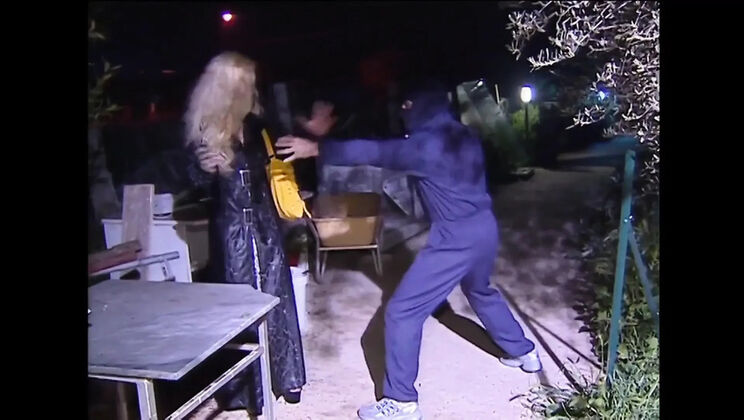 Blonde MILF with Big Tits Fucked Hard on Sofa by Masked Man - Homemade HD