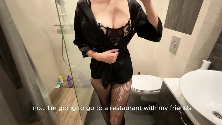 Stepmom in Fishnet Mask Asks for Shoes and Gets Hardcore POV Fuck with Big Natural Tits