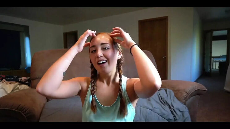 BrandiBraids: Redhead Teen Solo Play with Dildo and Vibrator - JOI Countdown to Cum