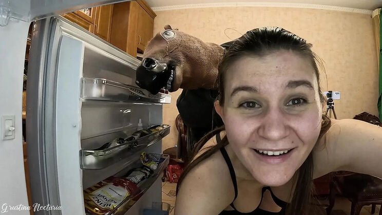 Homemade Russian Couple Prank! Husband Films Me Getting Fucked by a Big White Cock in Kitchen
