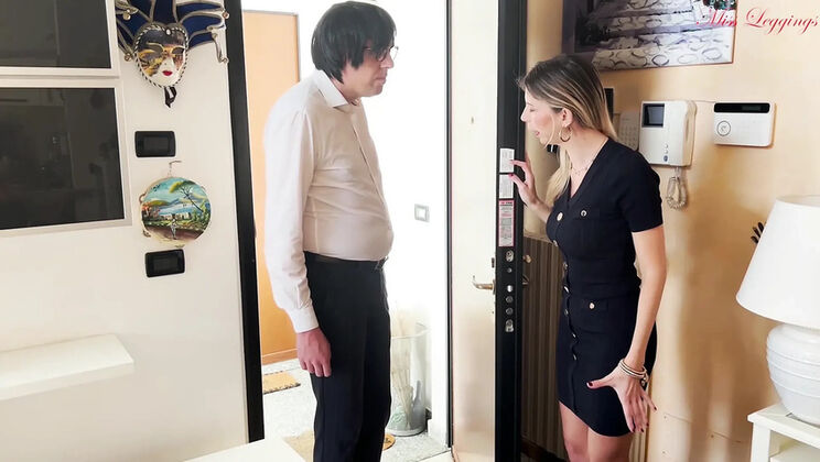 Italian Stepmom Blackmailed For Blowjob By Stepson To Save Family Party - Amateur Outdoor Sex