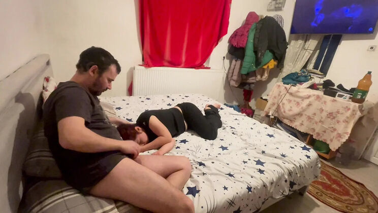 Stepdad Fucks My Mouth and Pussy After Work - Teen Blowjob and Hardcore Sex